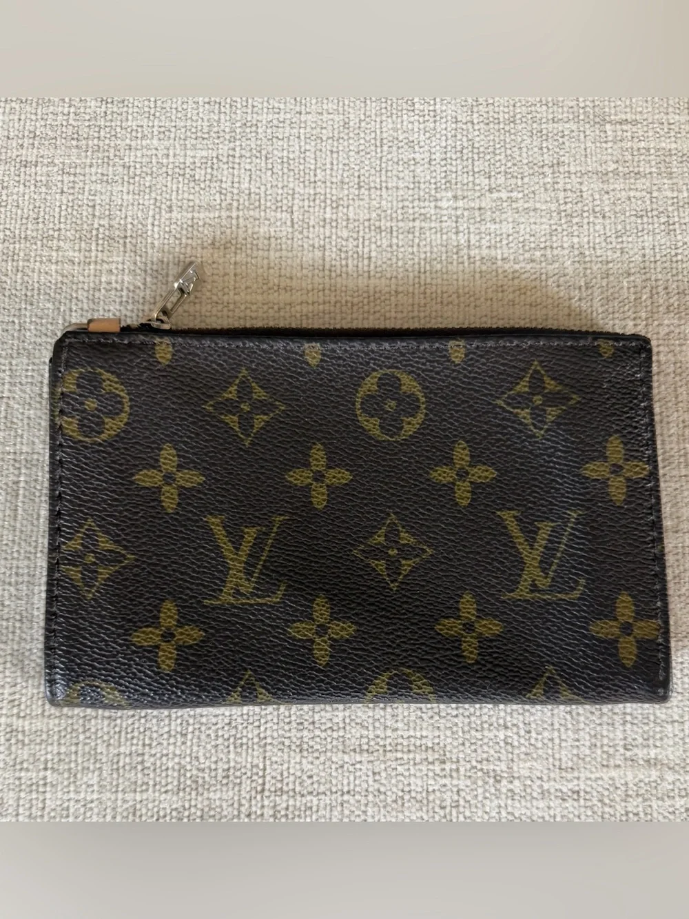 Louis Vuitton Monogram Brown and Tan Zip Pouch Wallet - Picture 1 of 7